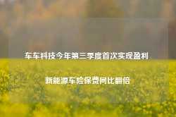 车车科技今年第三季度首次实现盈利 新能源车险保费同比翻倍