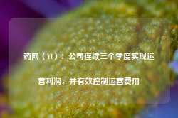 药网（YI）：公司连续三个季度实现运营利润，并有效控制运营费用